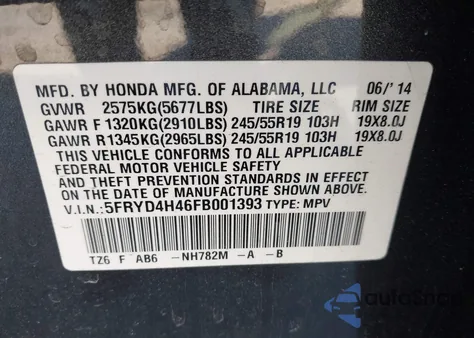 2015 Acura Mdx Technology Package z USA, uszkodzony, nr VIN 5FRYD4H46FB001393